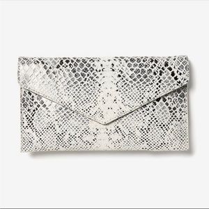 Nwot Express Faux Snakeskin Envelope Clutch - image 1